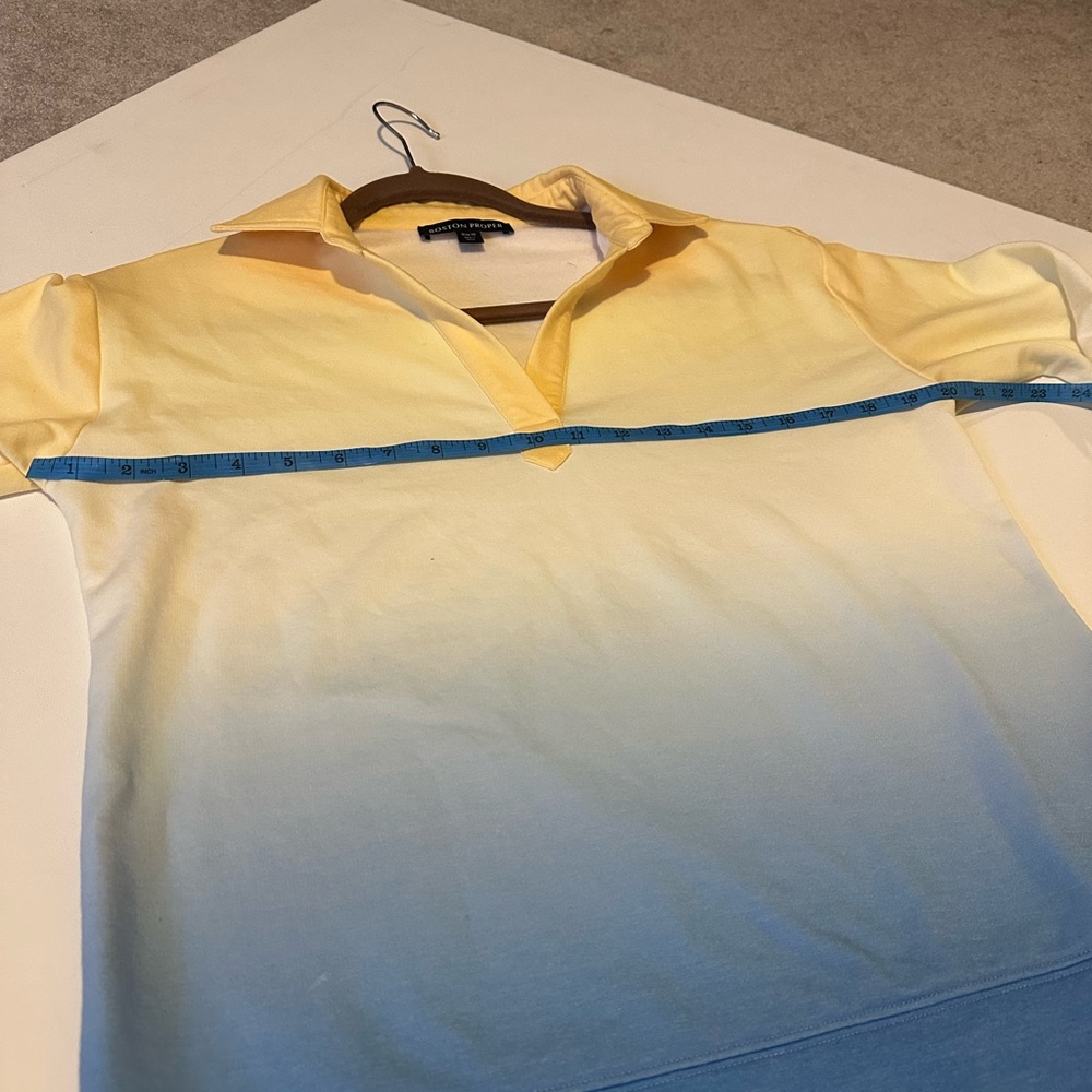 Boston Proper Yellow Collared Pullover Top - Picture 6 of 8